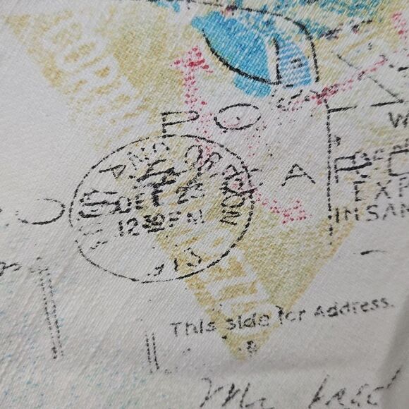 Chico's Linen Blend White Trouser Crop Pant Summer Fish Postcard Lace Up Bottom - Picture 2 of 12